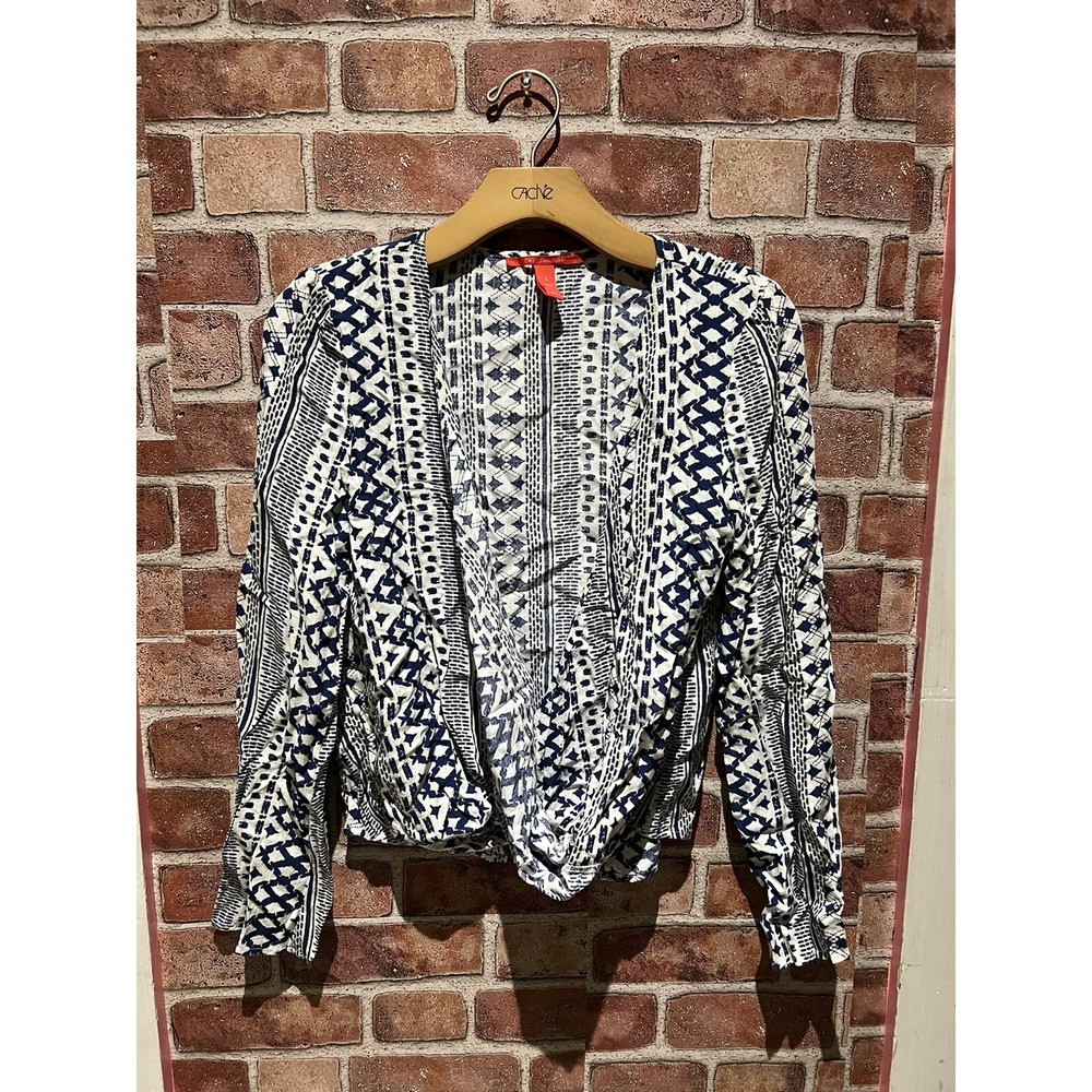 Chelsea&Violet Womens Long Slv Pullover V-Neck Open Drop Neck Blouse‎ Size S